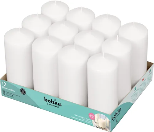 Vista 8 de BOLSIUS 12 velas blancas de pilar – Juego de velas sin perfume de 2.7 x 5.1 pulgadas – 43 horas – Vela de cena sin goteo sin humo – Perfecto