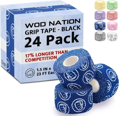 Vista 29 de WOD Nation Flexible Hook-Grip Athletic Tape – Easy-Tear, Sweat-Proof Thumb & Finger Strips for Weightlifting