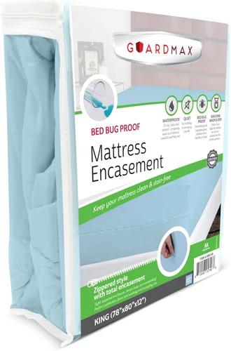 Vista 91 de Guardmax Funda de colchón de punto con cremallera, tamaño Queen, impermeable y a prueba de chinches, ropa de cama cómoda, suave y silenciosa