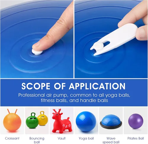 Vista 3 de Aster Juego de adaptador de clavija de tapón de aire para pelota de yoga, kit de reemplazo de enchufe de bola de ejercicio