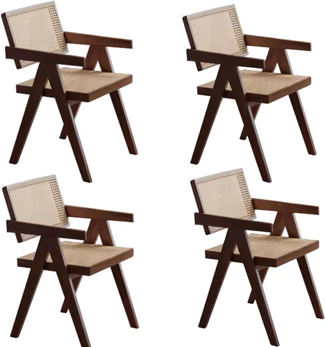 Vista 10 de Armless Side Chairs Single Leisure Chair Set, Upholstered Boucle Dining Chairs, Vanity Chair with Curved Backrest and Solid Wood Legs, for Kitchen