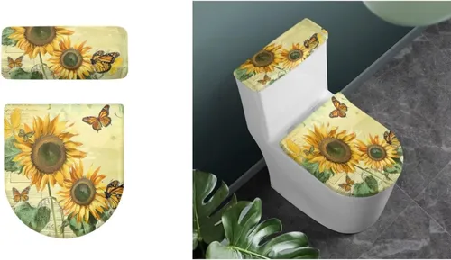 Vista 149 de Flashideas Juego de cubierta para tanque y tapa de inodoro con estampados de patas de perro coloridas - Elástico, se adapta a la mayoría de tanques