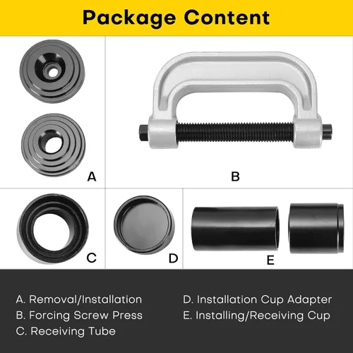 Vista 2 de Prensa de Rótula y Herramientas de Extracción de Juntas en U Herramienta de Servicio de Rótula Resistente con Adaptadores de Tracción en las 4