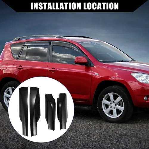 Vista 2 de Cubierta de protección para rieles superiores, portaequipajes de techo para Toyota RAV4 2006-2012, tapas de extremo de rieles, 4