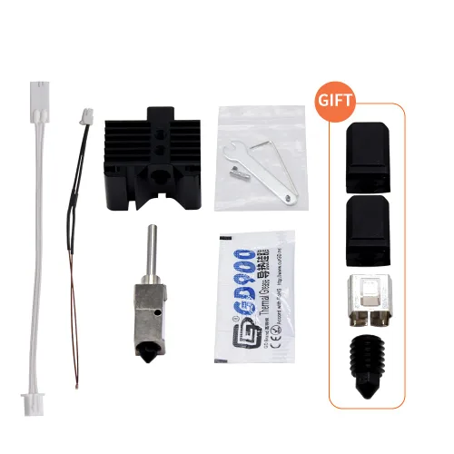 Vista 3 de Elves - Kit de Hotend mejorado a alta temperatura de 932.0 °F, para impresora 3D Lab X1 P1P. Termistor calentador de cerámica de 24 V + 2 cubiertas