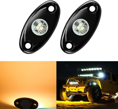 Vista 21 de 2 Cápsulas de Luces LED para Rocas, Ampper Luces LED de Neón Impermeables para Iluminación Inferior de Automóvil Camión ATV UTV SUV Todoterreno Azul