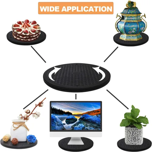 Vista 4 de Paquete de 2 platos giratorios giratorios de 12 pulgadas de alta resistencia giratoria suave Lazy Susan con rodamientos de bolas de acero