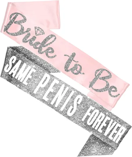 Funny Bachelorette Party Sashes - BRIDAL GRADE SATIN Bride to Be Sash - Same Penisis Forever Decorations
