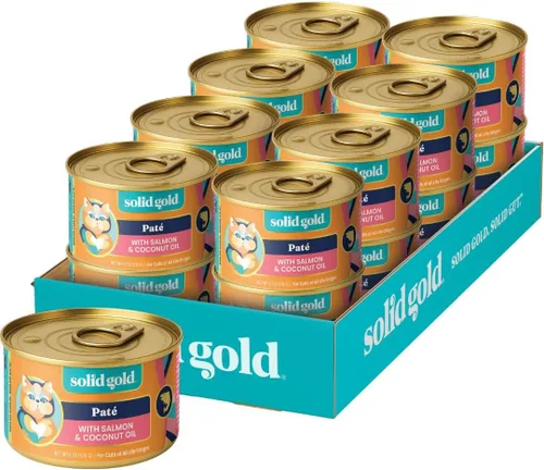 Vista 37 de Solid Gold comida húmeda para gatos desmenuzada con salsa - Alimento enlatado para gatos hecho con atún real - Sin granos de los Cinco Océanos