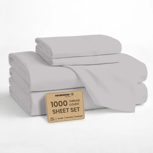 Vista 14 de SGI bedding Sábanas 100% algodón egipcio, tamaño individual, sábanas de hotel de lujo de 1000 hilos, bolsillo profundo de 18 pulgadas, suave