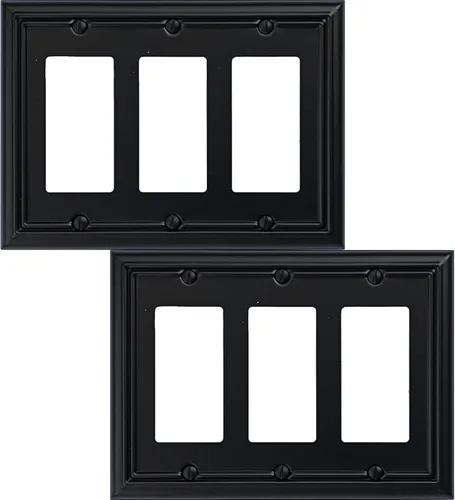 Vista 17 de OKAWYC Cubierta de interruptor de luz en blanco individual, placa de pared metálica Adler, paquete de 4 unidades, negra, 1 llave, cubierta