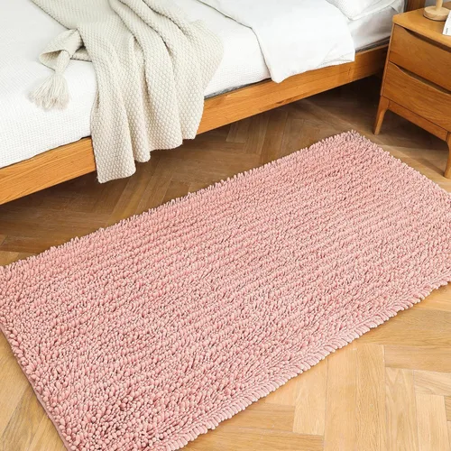 Vista 146 de FLOLEOPA Alfombras de baño de microfibra suave y esponjosa, tapetes de baño absorbentes, antideslizantes, lavables a máquina y de secado rápido