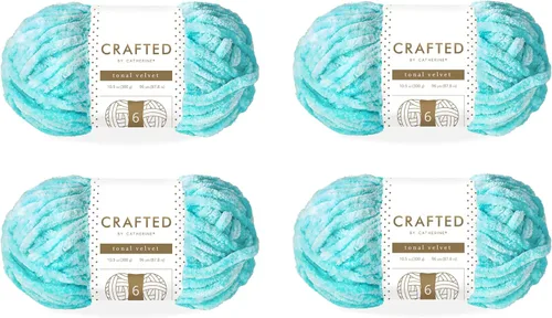 Vista 62 de Crafted By Catherine Luxe Velvet - Ovillo de hilo sólido de terciopelo, paquete de 2 unidades (10.5 onzas, 98 yardas cada madeja), color negro