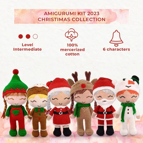 Vista 4 de CÍRCULO Amigurumi - Kit de ganchillo navideño, todo incluido, instrucciones fáciles (idioma español no garantizado), intermedio, juego de ganchillo