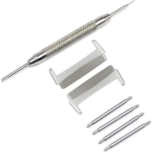 Vista 4 de Adaptador de acero inoxidable compatible con Fitbit Versa 4/3 y Fitbit Sense, adaptador de repuesto de metal para correa de reloj