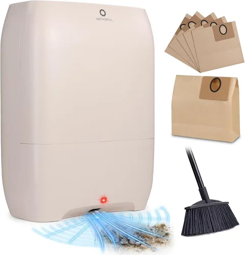 AIRTHEREAL T1 Plus - Aspiradora automática sin contacto con 6 bolsas de polvo desechables de 4.7 L, 3 modos de succión, filtro HEPA, ideal para