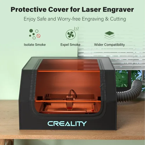 Vista 2 de Creality Carcasa para grabador láser, cubierta protectora para máquina de corte láser de humo, contra olores y ruido, con ventilación