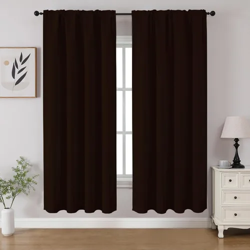 Vista 20 de CUCRAF - Cortinas opacas beige de 45 pulgadas, juego de 2 paneles con bolsillo para barra, cortinas para oscurecer dormitorios y sala de estar
