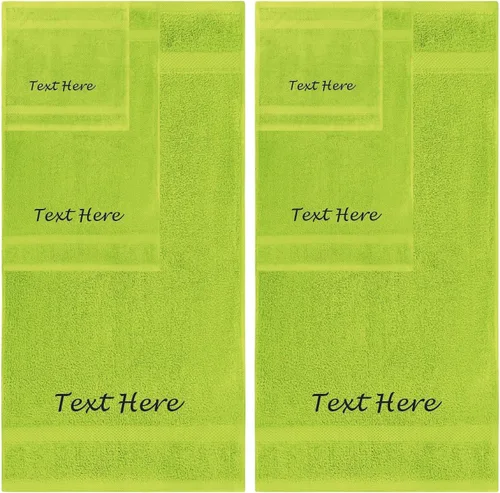 Vista 11 de Juego de Toallas Personalizadas con Texto Bordado - Paquete de 2 Sábanas de Baño de Algodón Turco Altamente Absorbentes y Súper Suaves para Spa