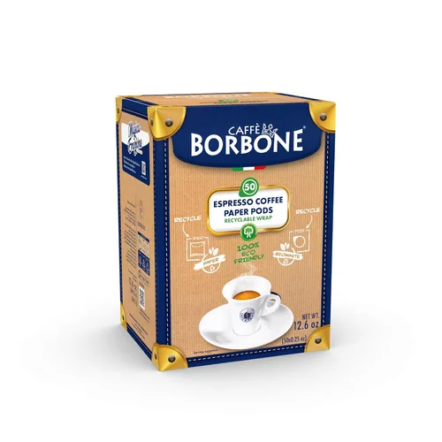 Vista 3 de Caffè Borbone Cápsulas de papel espresso, mezcla negra, intensa y robusta, cápsulas ESE de tostado medio, auténtico espresso italiano, 50