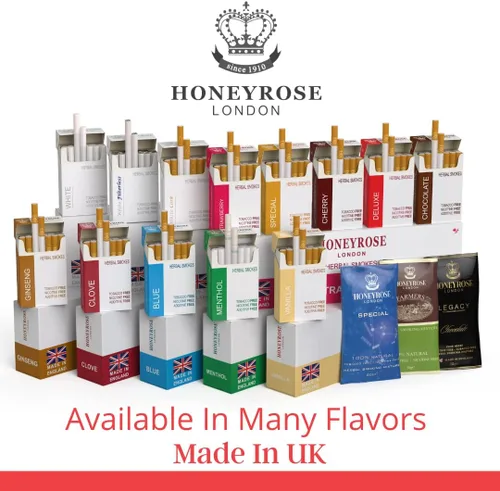 Vista 5 de Honeyrose Deluxe - Sin nicotina, fabricado en Inglaterra, 1 cartón/10 paquetes