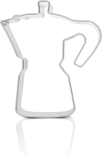 CAFECITO Moka Pot Cookie Cutter Set | 2-Piece Stainless Steel Cookie Cutters | Food-Grade Espresso Coffee Maker Mold | Greca Cookie Cutter for