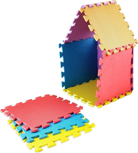 Vista 3 de Alfombra de 10 azulejos de goma EVA, con seguridad para niños, los colores pueden variar, de Creative Time