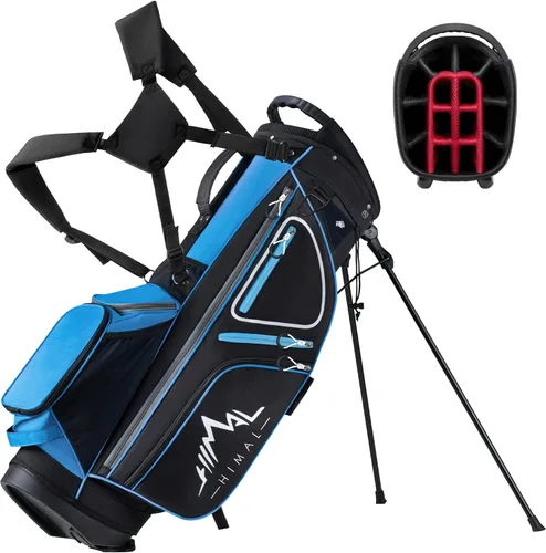 Vista 10 de GoHimal Bolsa de Golf de 14 Vías con Soporte, Bolsas de Golf para Hombre con Soporte, Divisores Superiores Ergonómicos con 10 Bolsillos