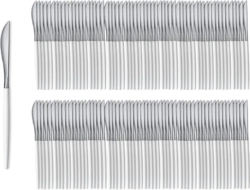 Vista 17 de Trendables Paquete de 120 tenedores de plástico resistente de dos tonos, impresionante tenedor de plástico desechable de doble color negro y dorado