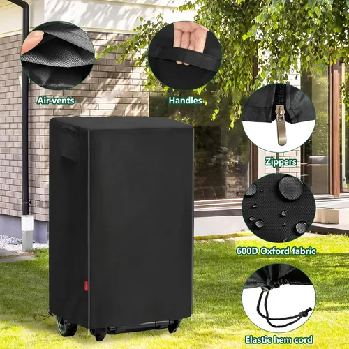 Vista 3 de Funda impermeable para cortacésped, ajuste universal para cortadoras de césped inalámbricas plegables de 20 a 21 pulgadas, protector de Negro