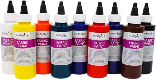Vista 2 de Handy Art 9 colores - Kit de pintura de tela de 4 onzas, surtido, paquete