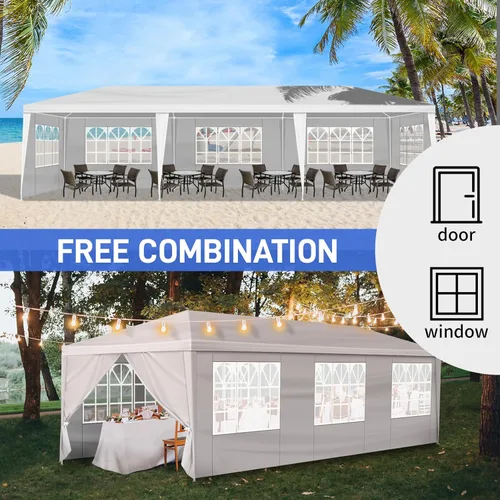 Vista 4 de Carpa para exteriores, carpa de fiesta de boda, refugio de campamento, refugio instantáneo comercial, tienda de campaña impermeable con paredes