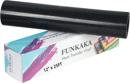 Vista 21 de FUNKAKA Rollos de vinilo de transferencia de calor HTV rosa fluorescente con purpurina, vinilo de poliuretano para planchar de 12 pulgadas x 8 pies