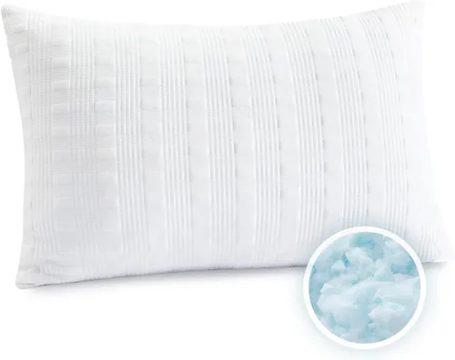 Vista 7 de Meoflaw Juego de 2 almohadas refrescantes para dormir, tamaño estándar, almohada de espuma viscoelástica triturada, almohada estándar ajustable