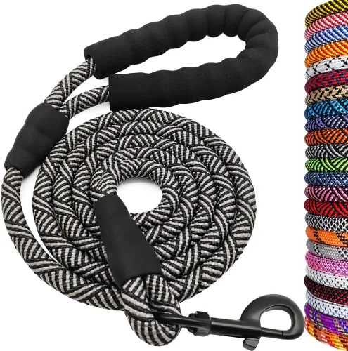 Vista 30 de MayPaw Correa de perro de cuerda resistente, 3/4/5/6/7/8/10/12/15/20 pies, correa de nailon para mascotas, mango acolchado suave, correas gruesas