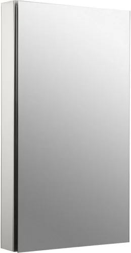 Kohler K-2939-PG-SAA Botiquín catalán con puerta de espejo, estantes ajustables, bisagra de 170 grados, marco rectangular, 20" x 36"