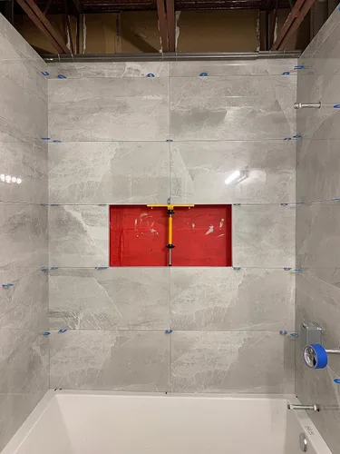 Vista 8 de Soporte patentado de nicho de azulejos PLANUM - Kit de herramientas de azulejos de nicho de ducha para remodelación y construcción del hogar