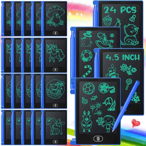 Vista 10 de Zhehao Paquete de 24 Tabletas de Escritura LCD Mini para Niños de 4.5 Pulgadas Tablero de Garabatos a Granel Borrable Reutilizable Almohadilla