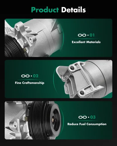 Vista 6 de SCITOO Compresor de aire acondicionado con embrague para Nissan Murano 3.5L 2003 2004 2005 2006 2007 2008, compresor de aire acondicionado