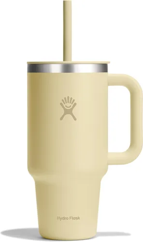 Vista 65 de Hydro Flask Vaso de Viaje de 40 Oz con Asa, Tapa y Pajita - Acero Inoxidable Aislado en 40 Oz Birch