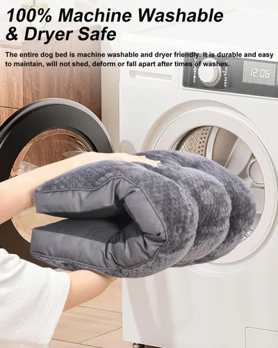 Vista 4 de EMSLX Cama para Perros, Camas de Felpa Acogedoras y Lavables para Jaulas de Perros, Almohadilla Suave y Cómoda para Perrera Antideslizante, Tapete