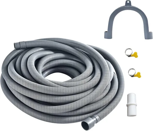 Vista 5 de Manguera de drenaje para lavadora de 32.8 pies, kit de extensión de manguera de drenaje corrugado flexible para lavadora que se ajusta a 1 1/4