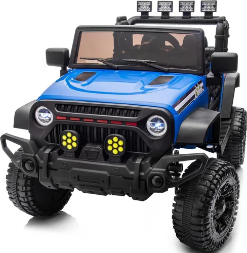Hikiddo - Coche eléctrico de 24 V para niños, vehículo eléctrico para montar, camioneta de juguete para niños pequeños de 3 a 5 años con control Azul