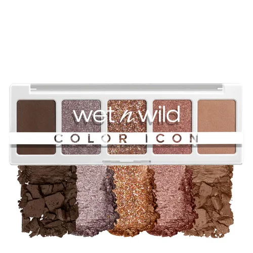 wet n wild Color Icon - Paleta de 5 bandejas de maquillaje de sombra de ojos, camuflaje rosa, mate, brillante, metálico, de larga duración, rico