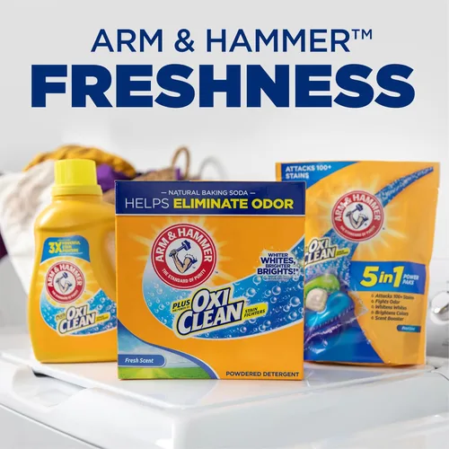 Vista 8 de Detergente en polvo Plus OxiClean de Arm & Hammer, aroma fresco, 45 cargas, 1.58 kilogramos (Paquete de 1) - El paquete puede variar