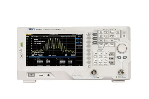 Rigol Analizador de espectro DSA832E-TG, analizador de espectro barrido, Rango de frecuencia 9kHz ~ 3.2GHz, descripción 10Hz ~ 1MHz, con fuente de