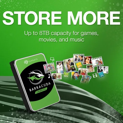 Vista 4 de Seagate BarraCuda - Disco duro interno de 1 TB – 3.5 pulgadas SATA 6 Gb/s 7200 RPM caché de 64 MB para computadora de escritorio (ST1000DM010)