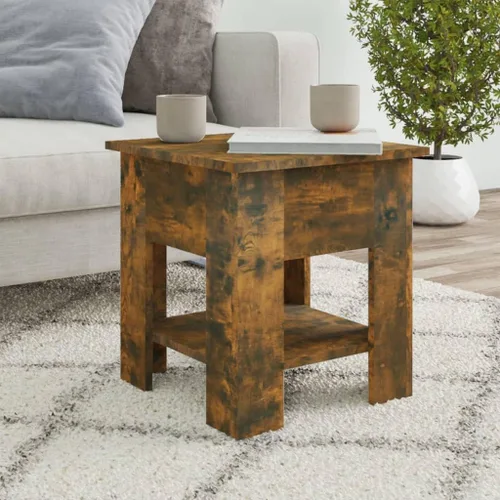 Vista 17 de Mesa de centro de roble marrón de 15.7 x 15.7 x 16.5 pulgadas, moderna de madera de ingeniería para sala de estar, comedor, mesa central para mesas