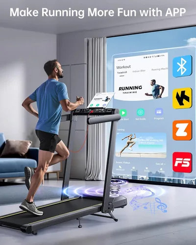 Vista 4 de Walking Pad Treadmill with 12% Incline, 4 in 1 Folding Treadmill for Home/Office with Handle Bar, 2.5HP Under Desk Treadmills Portable Walking Pad