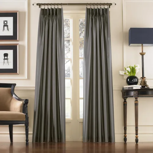 Vista 5 de Curtainworks Cortina Marquee de Seda Sintética con Pliegues Pinzados, 1 Panel, 30 por 84 pulgadas, Bronce